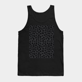 Black and Charcoal Grey Leopard Cheetah Spots Print Tank Top